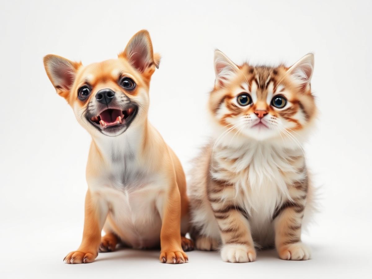Perro y gato felices